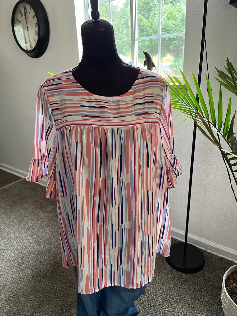 Women’s Multicolor Stripe Brushstroke Blouse
